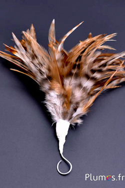 Plumet coq  avec anneau -  hauteur 13 cm - naturel